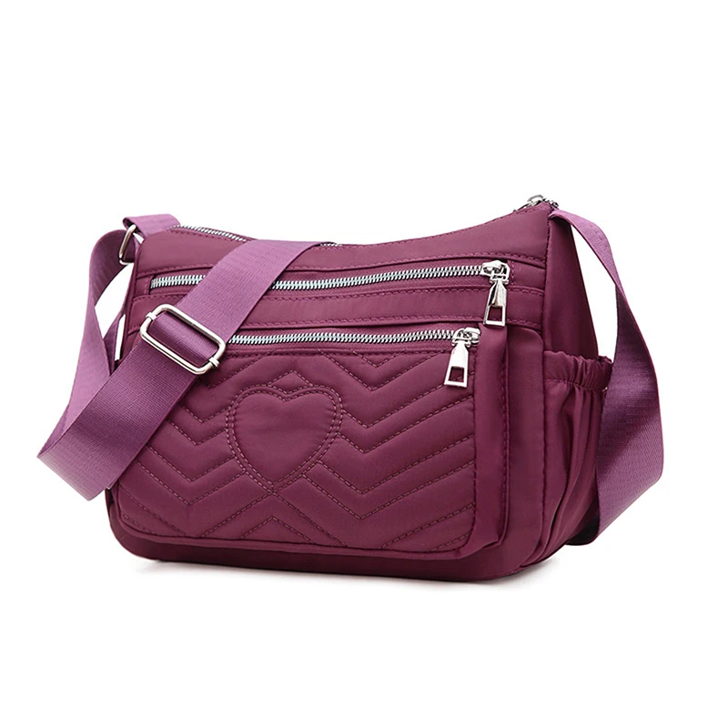 

Нейлоновая Женская сумка через плечо с вышивкой Love, с несколькими карманами, водонепроницаемые сумки на плечо, вместительные женские сумки,...