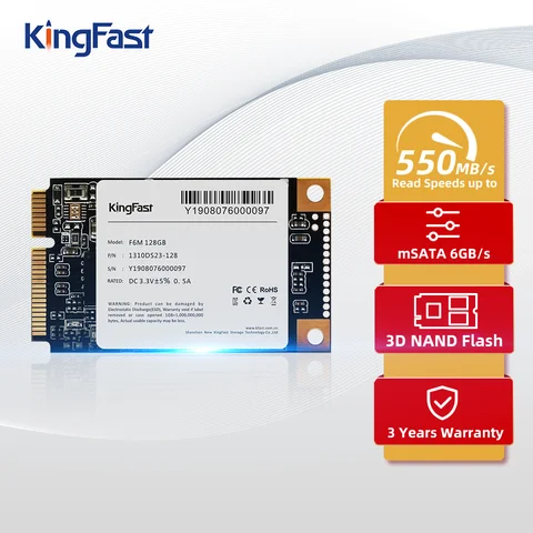 KingFast mSATA SSD 128 ГБ 256 ГБ 512 ГБ 1 ТБ 3x5 см Mini SATA 3 Внутренний твердотельный жесткий диск для ноутбука и ноутбука