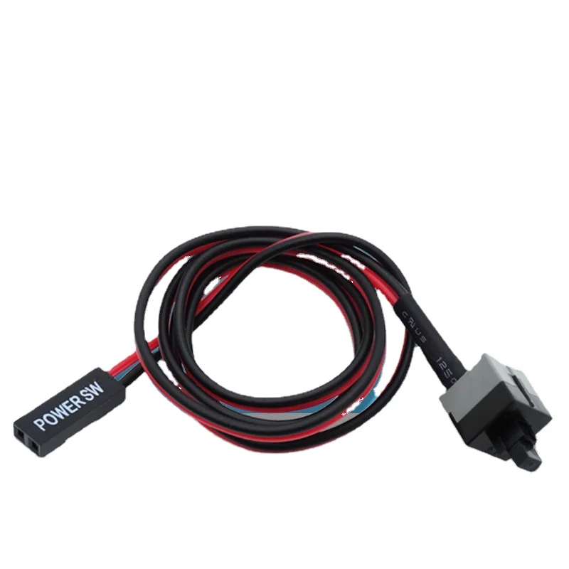 

10pcs/lot 50cm Long Power Button Switch Cable for PC Switches Reset Computer Power Momentary Automatically Reset Push Button SW
