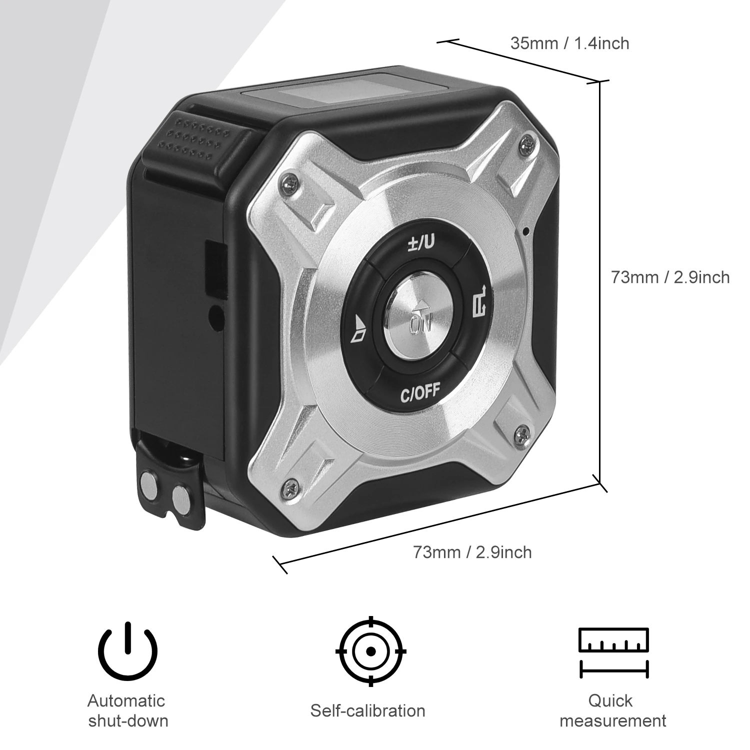 Фото НОВЫЙ Мини-лазерный дальномер 3-в-1 с USB, 40 м, цифровая измерительная лента, лазерный измеритель расстояния для внутренней отделки №3