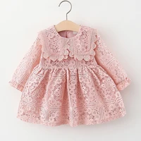 spring fall baby dresses kids clothing for girls fashion lace cute doll collar long sleeve princess dress toddler clothes bc2280