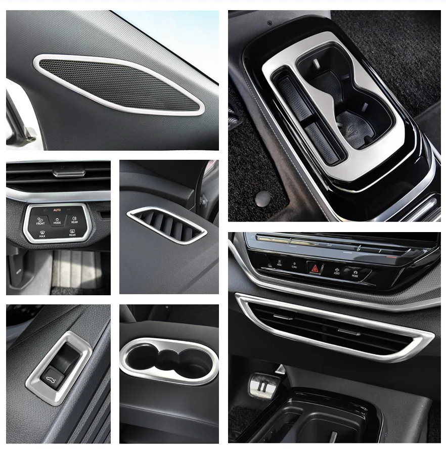 

For VW Volkswagen ID.4 GTX Crozz 2021 2022 2023 Central Control Stickers Water Cup Holder Head Lights Switch Interior Styling