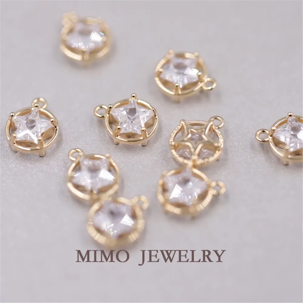 

Ring zircon Star 14K gold plated single pendant necklace DIY pendant