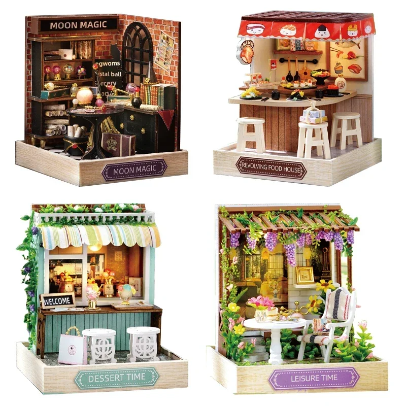 Аниме Девушка Diy Дом Уличная сцена Серия Ручная сборка Маленький дом Креативная