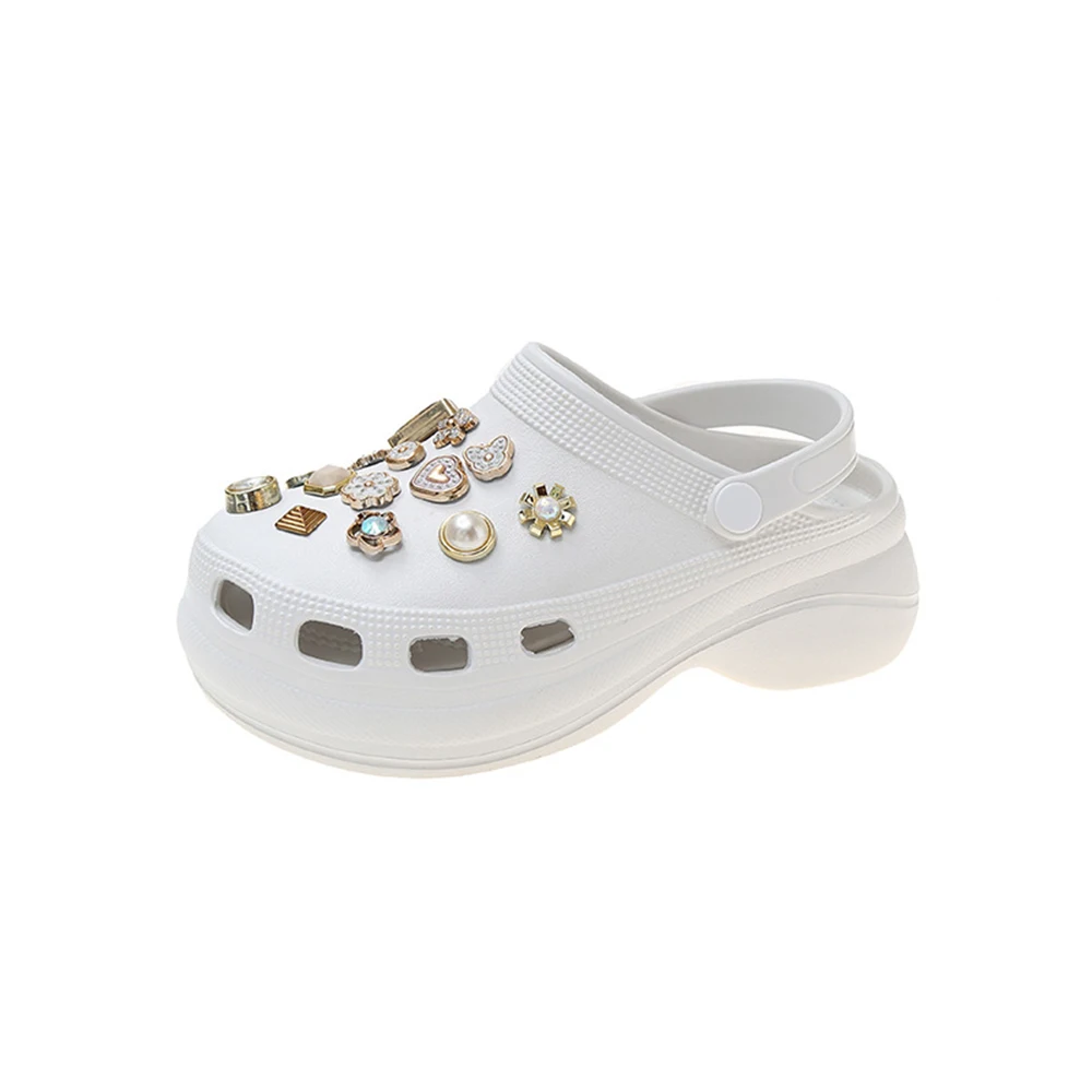 Summer Fashion Decoration Outdoor Casual Sandals Hole Shoes Women's Beach Garden Shoes Platform Ladies Slippers ks335