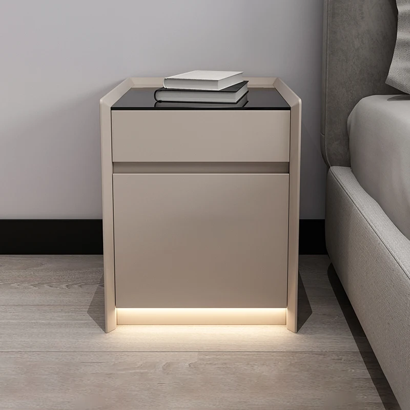 

Многофункциональная умная Ночная подставка, роскошные кофейные нежные тумбочки с выдвижными ящиками, полная Мебель для комнаты T50CG