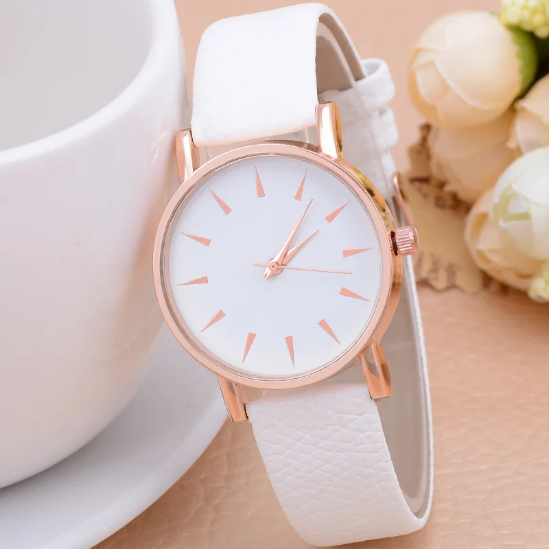

Простые круглые кварцевые деловые повседневные наручные часы с кожаным ремешком модные часы водонепроницаемые наручные часы для женщин