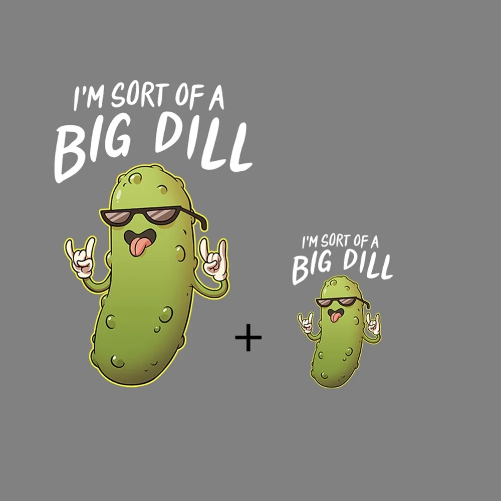 

24x15.3CM Comic Cucumber Stickers I'M Sort Of A BIG DILL Heat Transfer Printing Diy Appliques for T-shirt Clothing Accessories