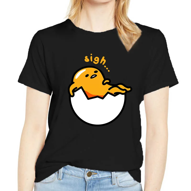 

Korean Style Harajuku Cute Lazy Egg Yolk Funny T Shirt Women Kawaii Cartoon Pattern Print T-shirt Fashion Female T-shirts Tops