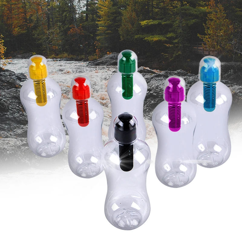 

550ML Water Bobble Hydration Filter Bottle Outdoor Portable Filtered Drinking Bottles with Built-In Carbon Filter Carbon FY0084