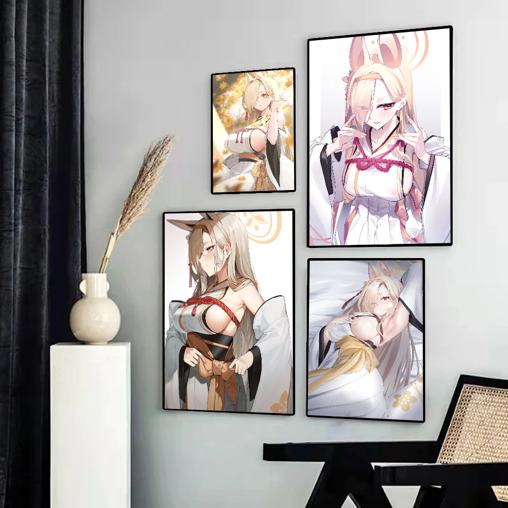 Художественный плакат KUWAKAMI KAHO синий архив самоклеящийся Настенный декор для