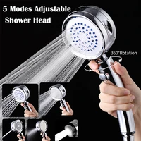 5 modes shower head thicken adjustable high pressure water saving showerhead one key stop water massage eco bathroom accessories