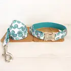 Персонализированный ошейник для домашних животных индивидуальная именная табличка ID Tag Регулируемый желтый синий пузырь ошейники для собак и кошек свинцовый поводок