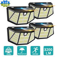 new 310100 led solar lights outdoor solar motion lamp 3 modes waterproof solar security wall light for yard patio garage street