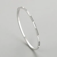 100 s925 silver bracelet female small fresh single row diamond open bracelet light luxury sweet wild lady bracelet jewelry