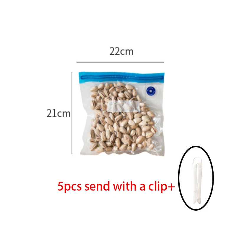 

5 шт./10 шт. вакуумный мешок со сжатым воздухом, многоразовый для хранения продуктов питания, вакуумная герметичная влагостойкая вакуумная герметичная упаковка