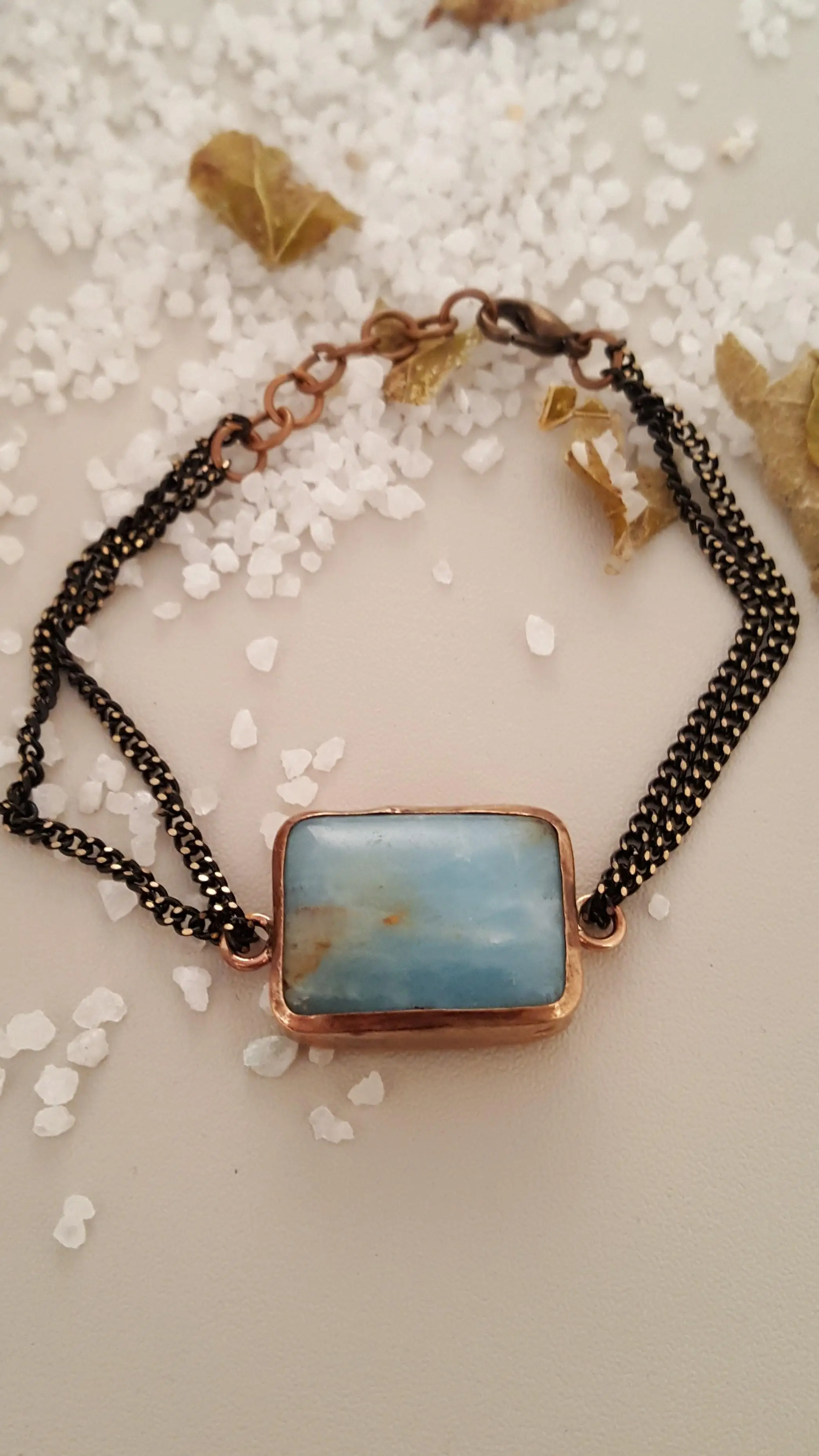 

Natural stone Bronze Amazonite Stone Women 'S Bracelet Z121Ar234