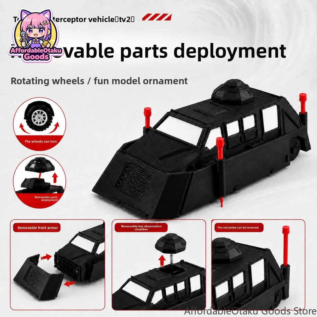 Фото TIV-2 Tornado Intercept Vehicle Deployable Upgrade Ver. Статичная неподвижная модель-конструктор для наблюдения за штормами, креативный настольный декор, подарок №5