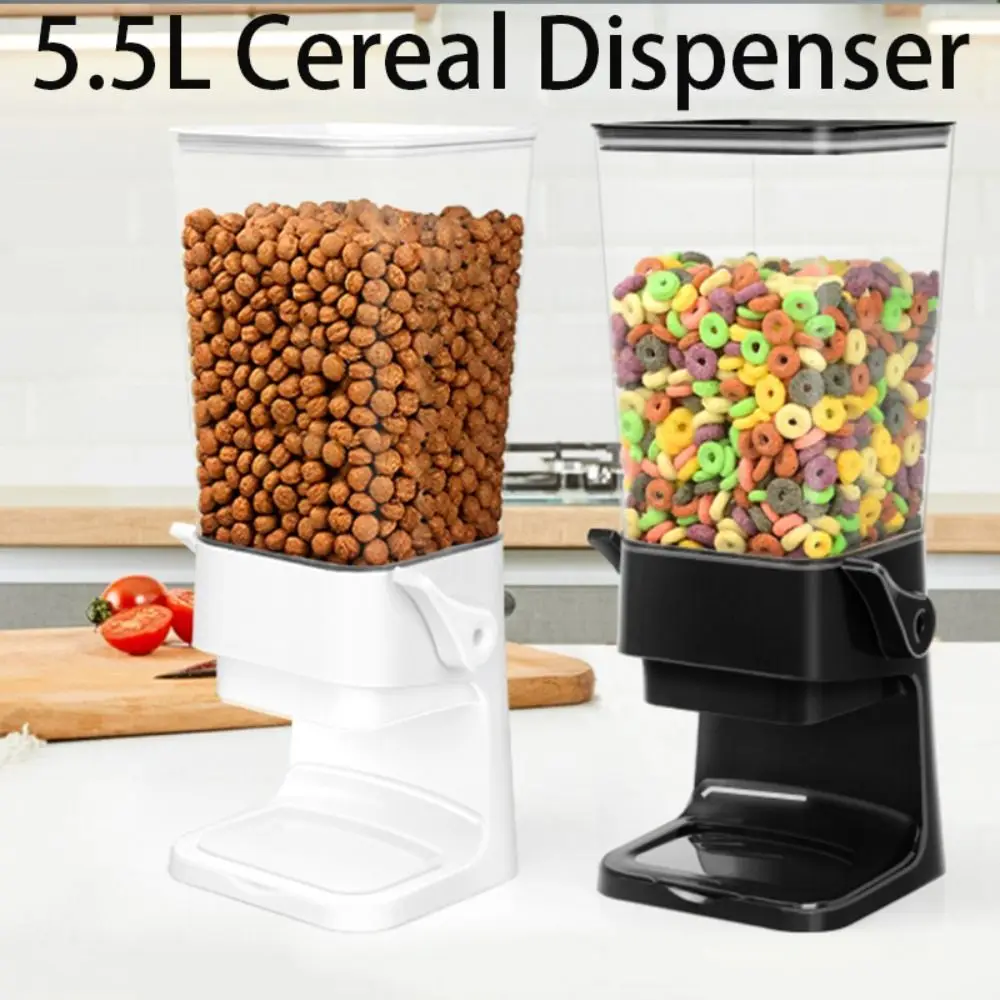 

5.5L Cereal Dispenser Moisture Sealed Proof Large Capacity Food Storage Containers Multifunctional Pantry Dry Food Dispenser