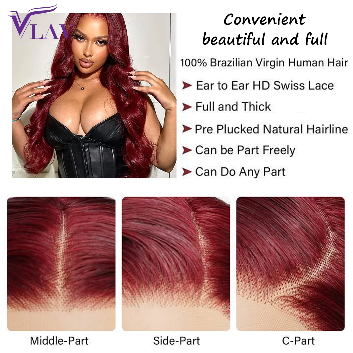 99J бордовый цвет 360 HD Прозрачная сетка Preplucked для женщин Body Wave 10-36 дюймов бесклеевые