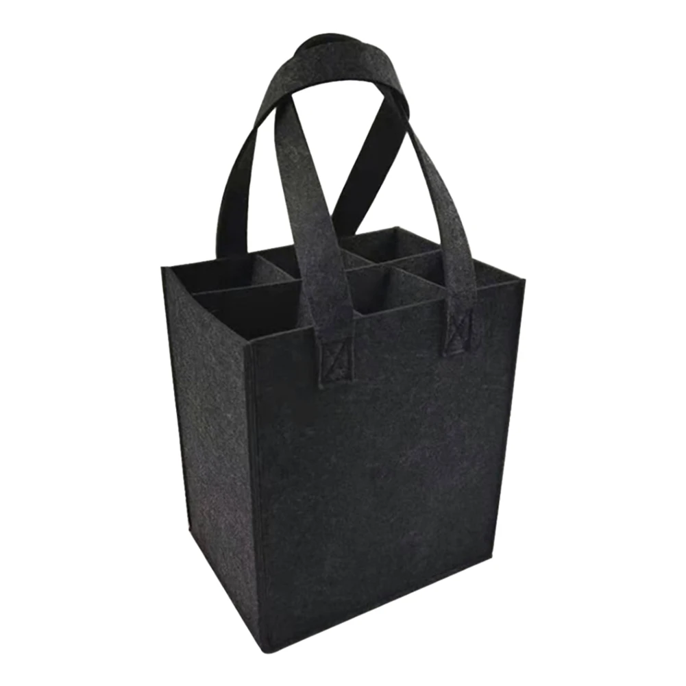 

Comfortable Wine Solid Color Reusable Washable Shopping Tote Bag Wine Protective 6 Bottles Divider Handbag