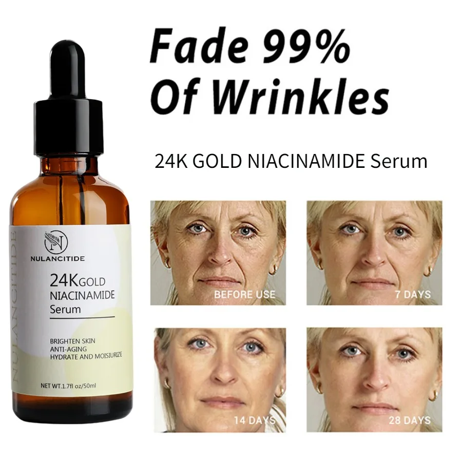 

24K Gold Facial Serum Collagen Moisturizing Anti-Wrinkle Shrinkage Pore Repair Korean Skincare Brighten Skin Tone Anti-Aging