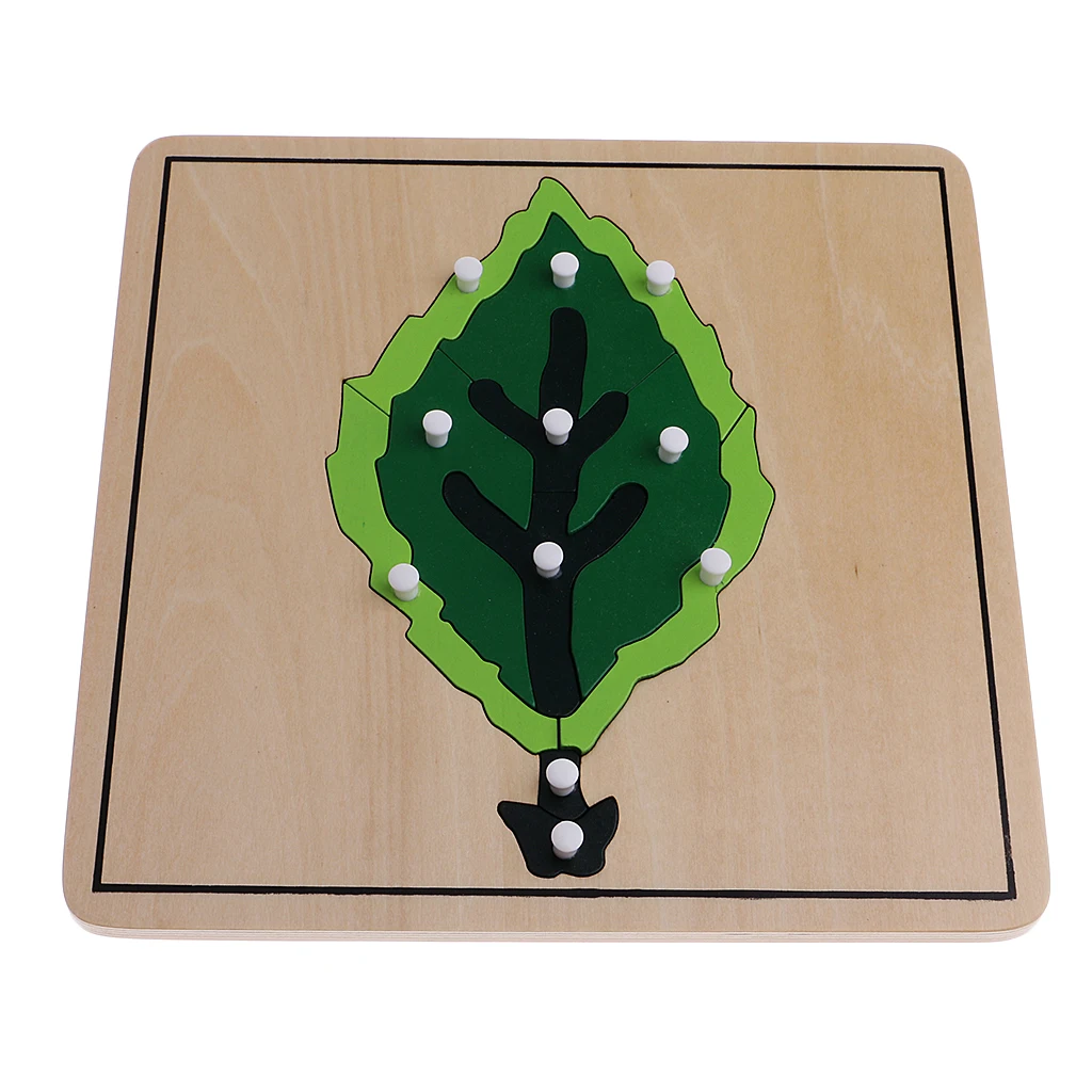 Montessori Botany Material - 3 Plant Shape Puzzles for Kids Educational Toys