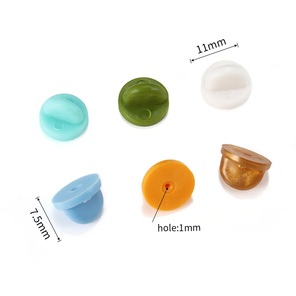 50pcs Rubber Brooch Bukle Button Clasp Pin Backs Clutch Care Cap Nail Tie Back Stoppers Squeeze Badge Holder Jewelry Accessories