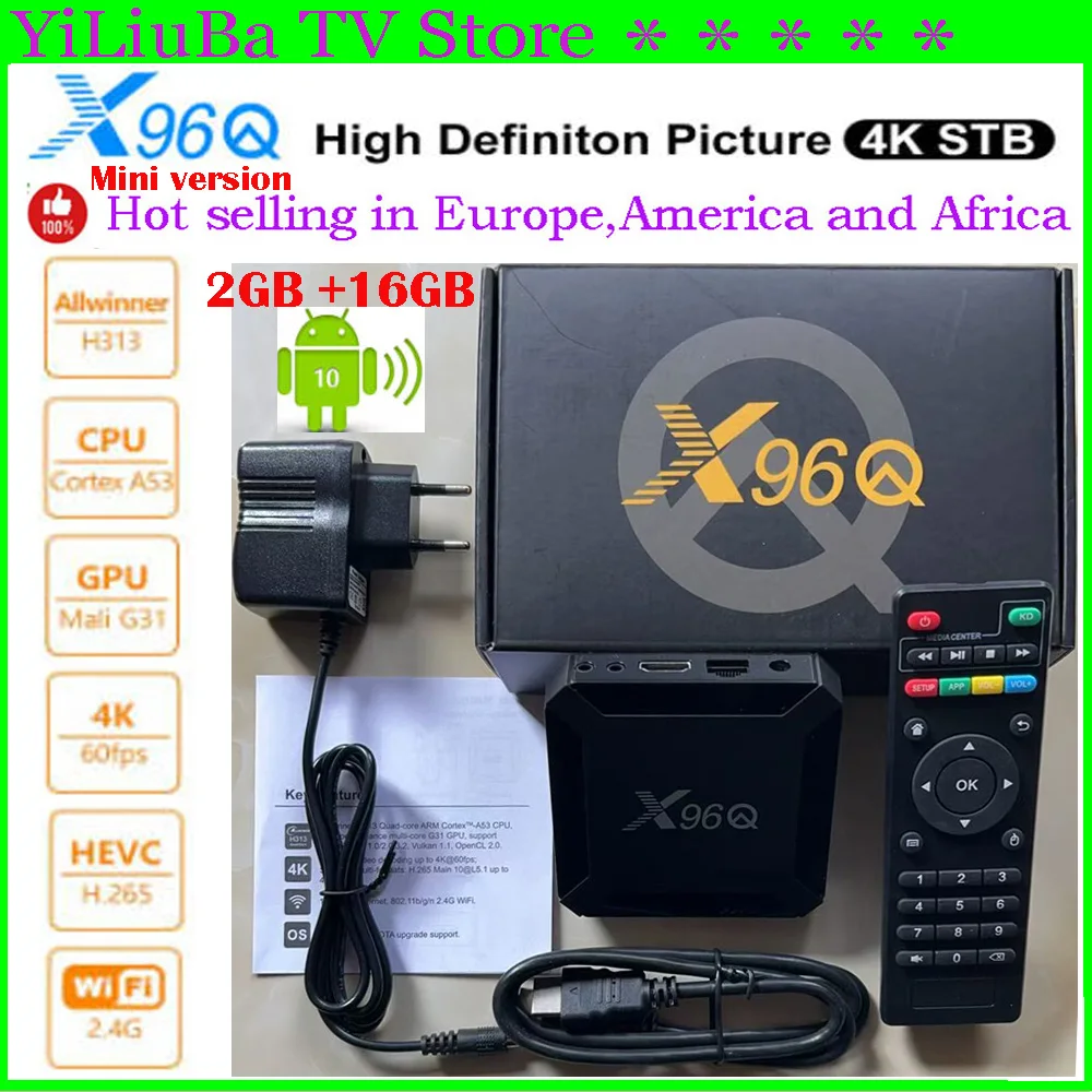 Фото [Подлинный] X96Q Android TV Box Super Mini версия 2 ГБ + 16 ГБ 4K HD Wi-Fi 2,4G ETV Приложение Global Market медиаплеер параллельный TXsuper Box №1