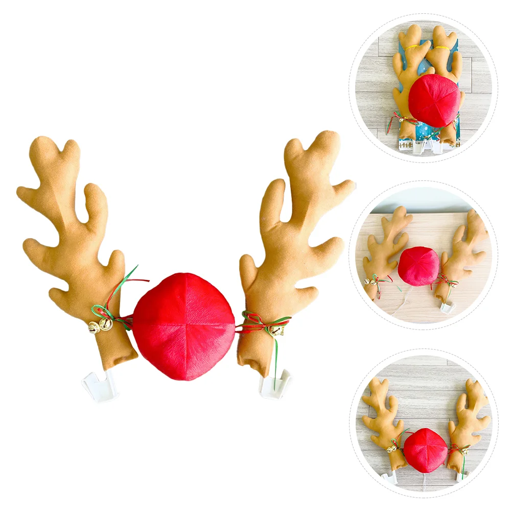 

1 Set Car Jingle Bell Xmas Jingle Bell Christmas Car Decorations Car Reindeer Antlers Car Antlers with Nose Deer Antlers Costume