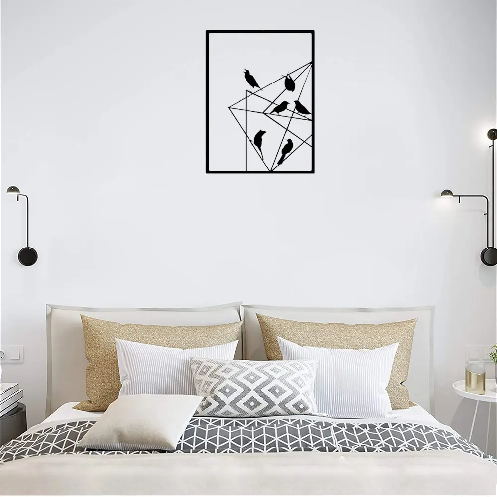 

Металлическое настенное украшение с птицами и животными, лазерная вырезка, подвесная комнатная и уличная лампа для сада, спальни, гостиной