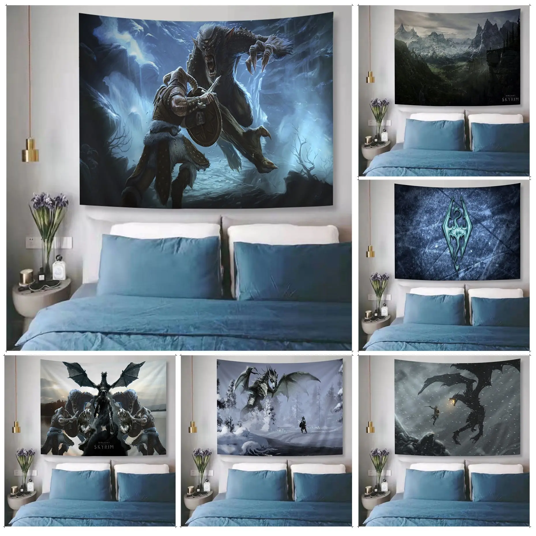 

Skyrim Colorful Tapestry Wall Hanging Home Decoration hippie bohemian decoration divination Wall Hanging Home Decor