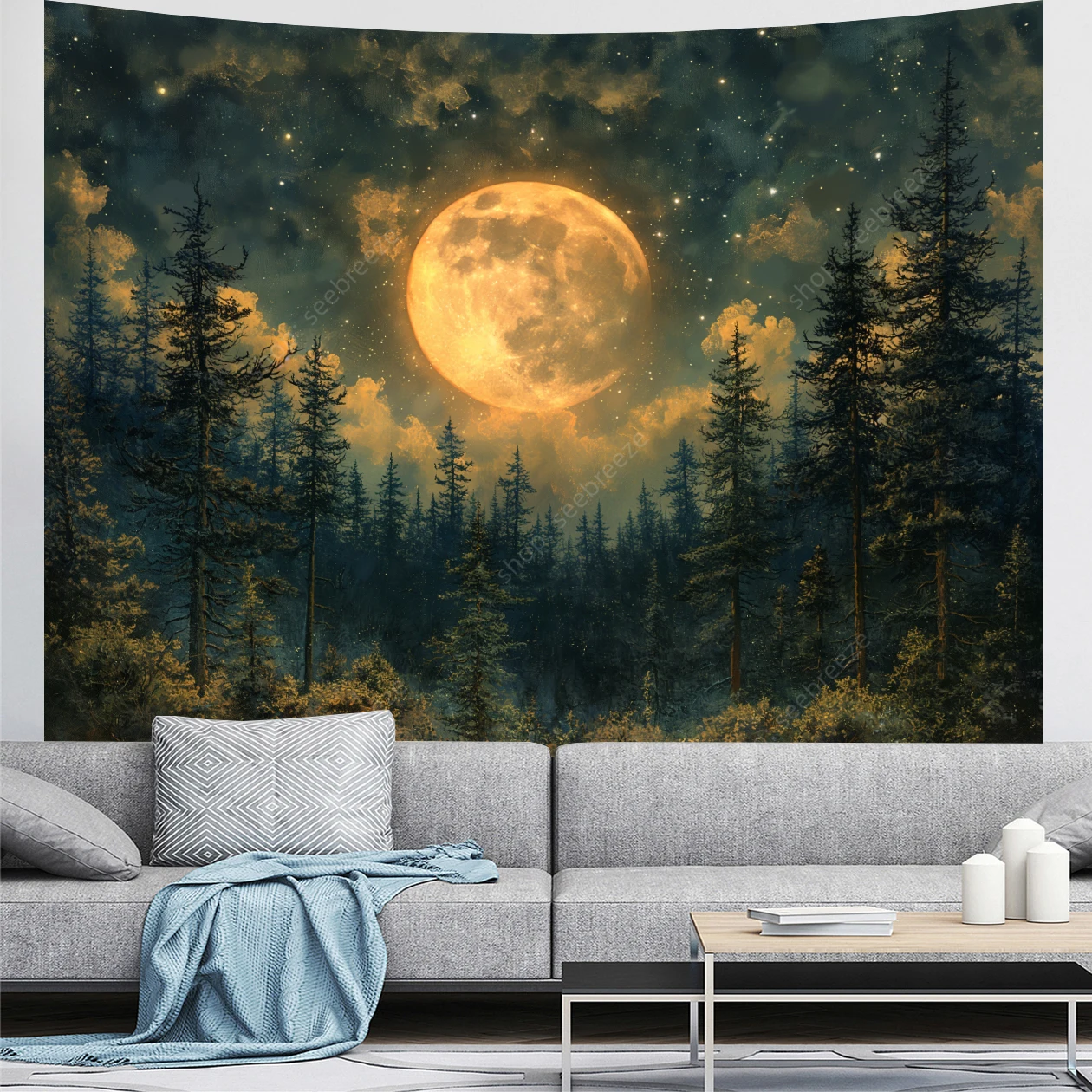 Фотообои с психоделическим лесом настенная Подвеска для спальни Потолочная