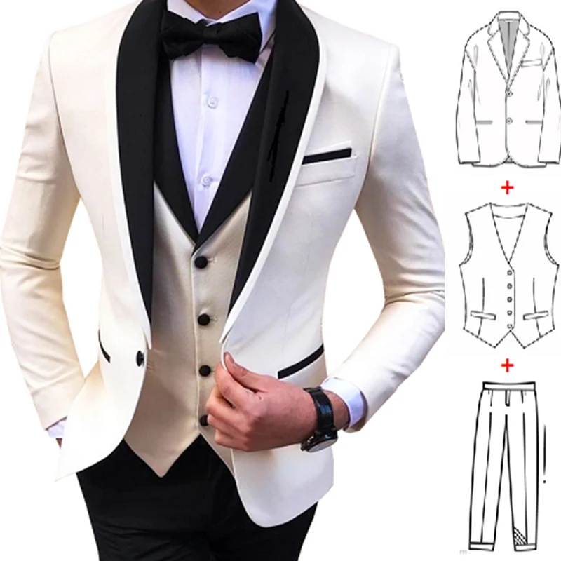 Costume Homme Luxury Men's Suits Slim Fit Blazers Best Man Groom Wedding Suit for Men Terno Masculino New Fashion Wedding Wear