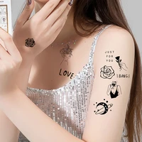 waterproof temporary tattoo love character flower design flash tattoo female arm leg body art sticker