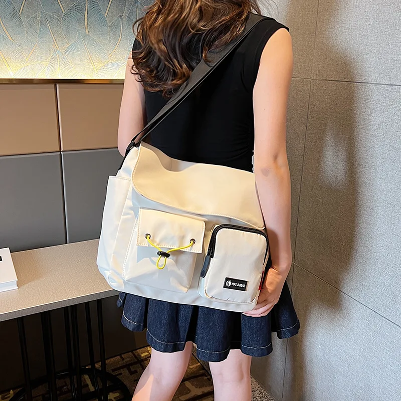 

Large Capacity Nylon Tote Bag for Women Messenger Shoulder Bag Fashion Crossbody Bags Ins Ladies Shopper Bag 2023 Winter Handbag