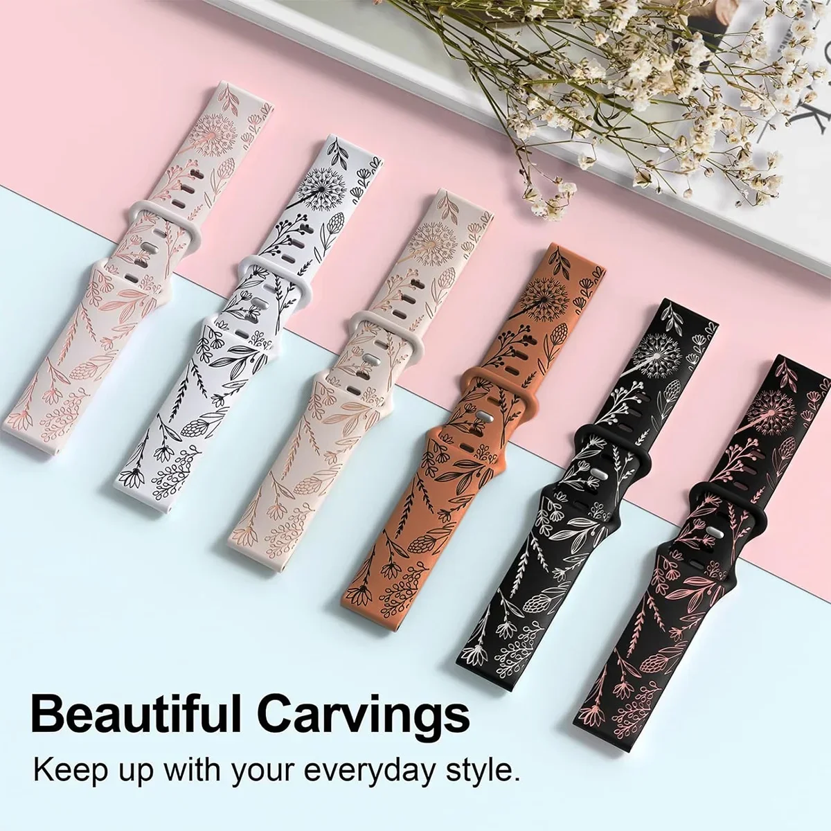 Silicone Strap For Samsung Galaxy Watch 4/5/6/7 40mm 44mm 5 Pro 45mm Two-Tone Dandelion Band for correa 6/4 classic