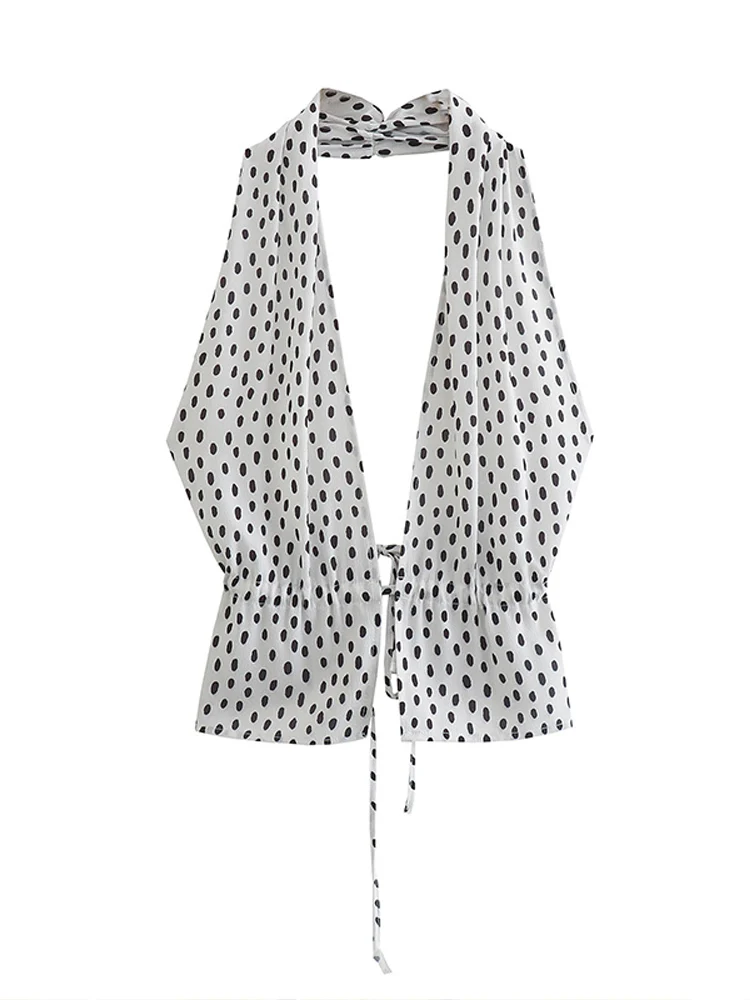 Пикантный комплект из двух предметов в горошек женский летний элегантный костюм