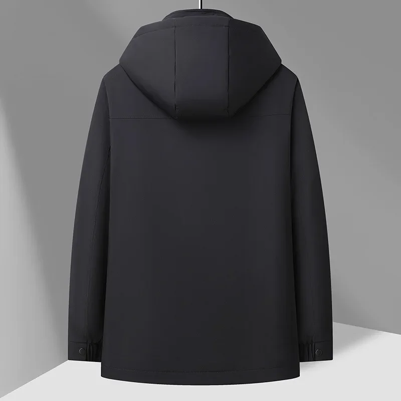 Мужская утолщенная зимняя теплая куртка со съемным внутренним капюшоном