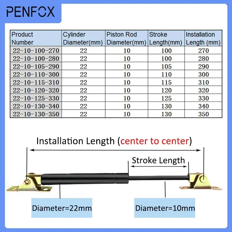 1 шт. 270 мм-350 мм 60 кг/600N универсальные стойки газовая пружина амортизатор