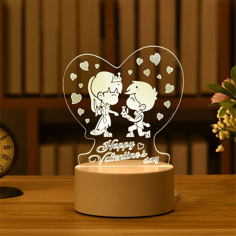 Kid Light Night 3D LED Creative Table Bedside Lamp Romantic Heart Bear Kids Gril Home Decoration Gift Box | Дом и сад