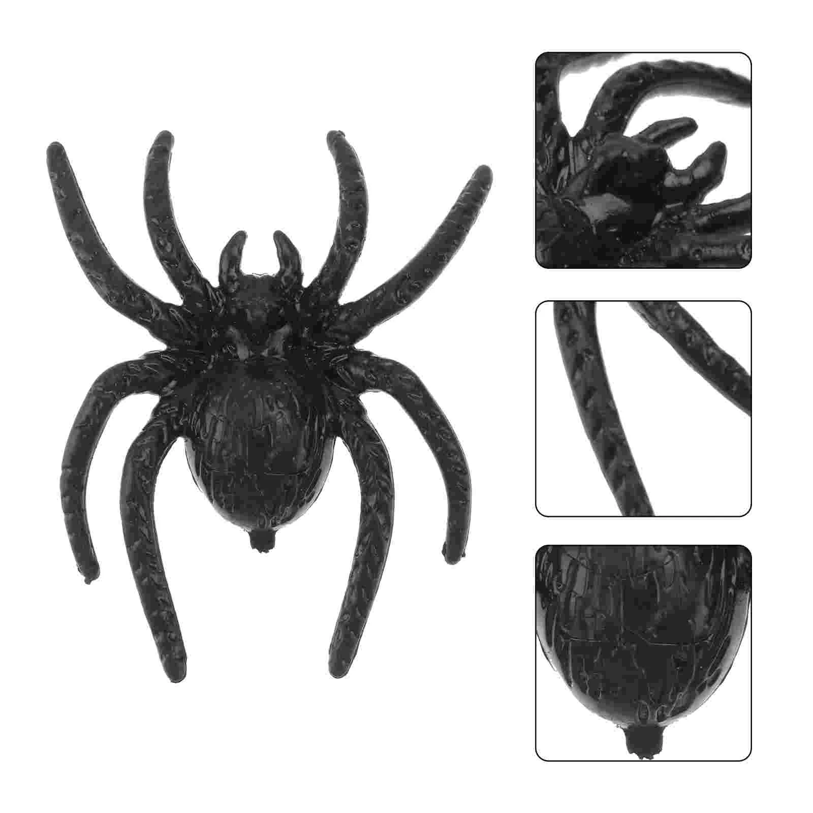 

50pcs Plastic Spider Props April Fools' Day Spider Prank Props
