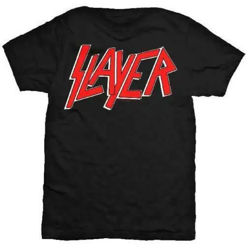 

Official Slayer T Shirt Classic Logo Black Classic Rock Metal Band Tee New