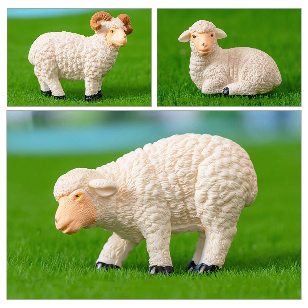 6 шт. микро-ландшафтное украшение животные смола коза овцы скульптуры настольные