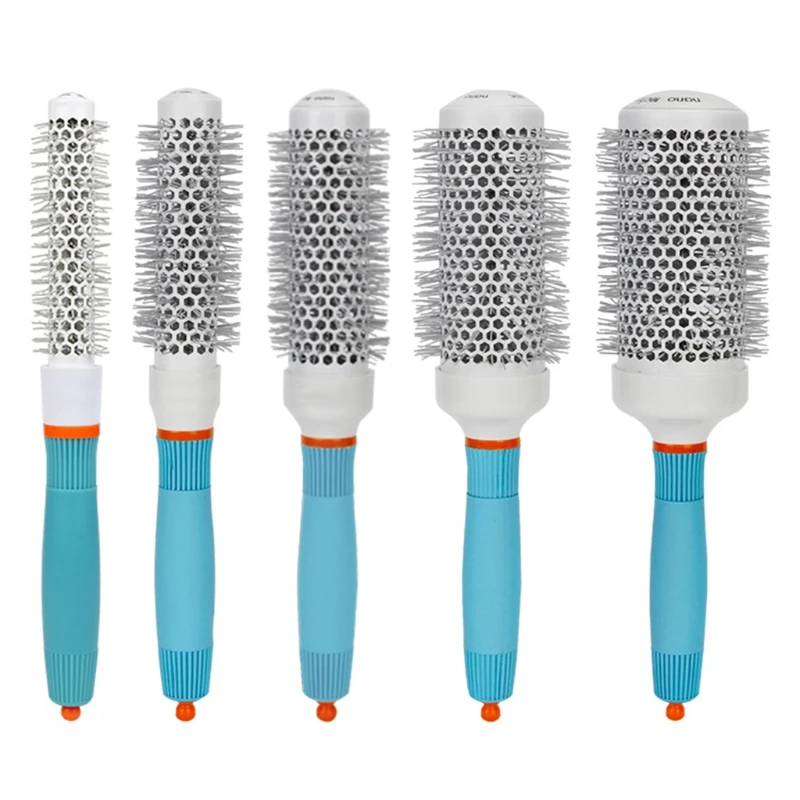 

Q1QD Anti-Static Comb Detangling Round Hair Brush Professional Round Barrel Brushes Styling Curling and Straightening Tools for