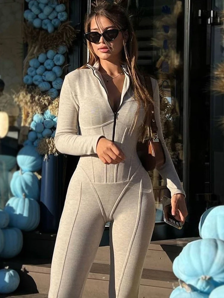 Absobe облегающий комбинезон с круглым вырезом и водолазкой на молнии женский