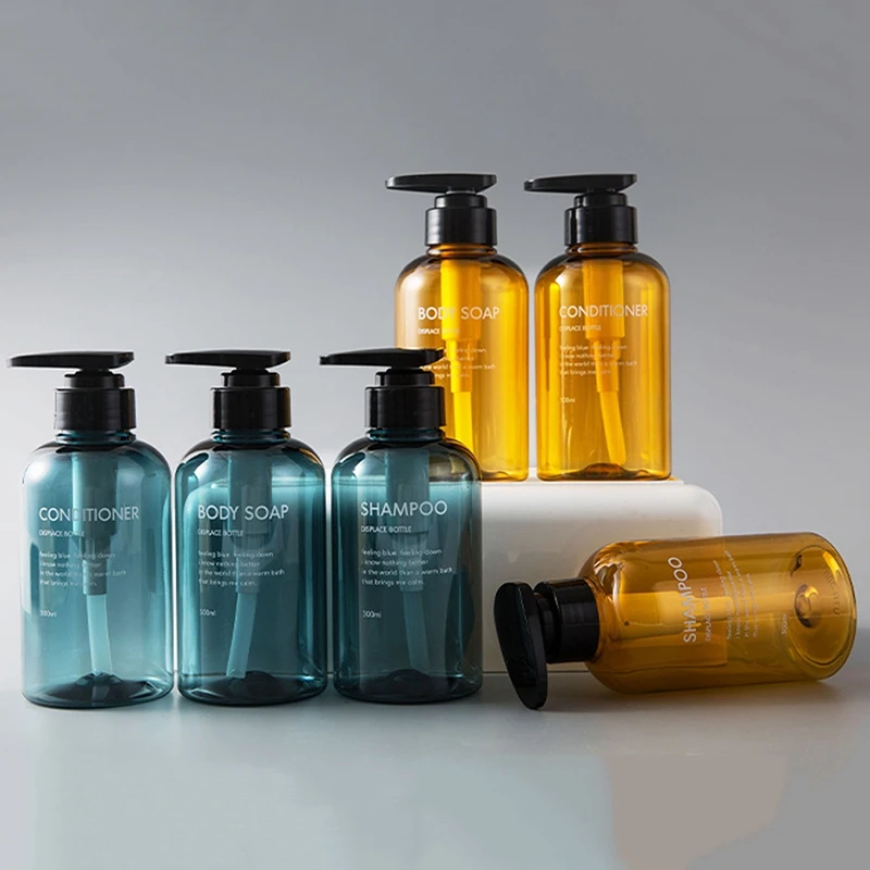 

3Pcs Soap Dispenser Bottle Bathroom Shampoo Bottle Large-Capacity Press Type Lotion Body Soap Empty Bottle Set