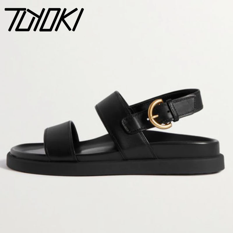 

TUYOKI New Arrivals 2022 Woman Summer Shoes Real Leather Chunky Ins Sandals For Ladies Vacation Daily Footwear Size 35-40