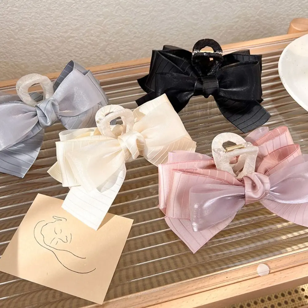 

Женская двухслойная заколка для волос, летняя заколка большого размера с бантом