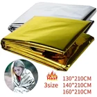 Уличное теплое аварийное одеяло, теплое одеяло из серебристой фольги для кемпинга, пешего туризма, спасательное теплое изоляционное пончо